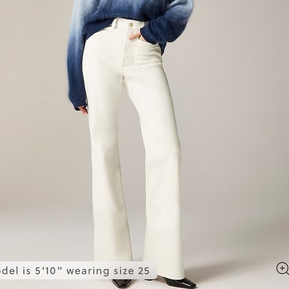 J crew heather ecru High-rise flare jean - Picture 2 of 6